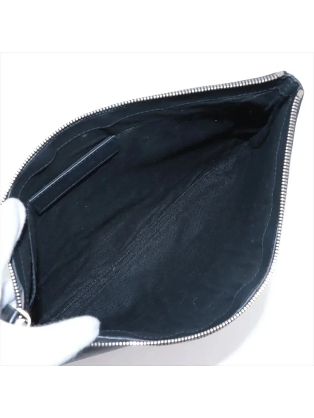 Balenciaga Navy Clip M Leather Clutch Pouch Business